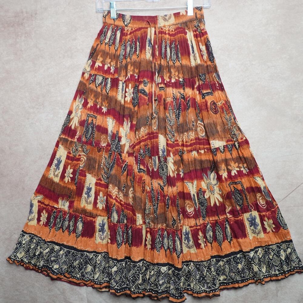 C.M. Shapes Y2K Boho Tiered Maxi Skirt S